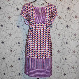 EUC Laundry Bright Pink Lined Shift Dress M